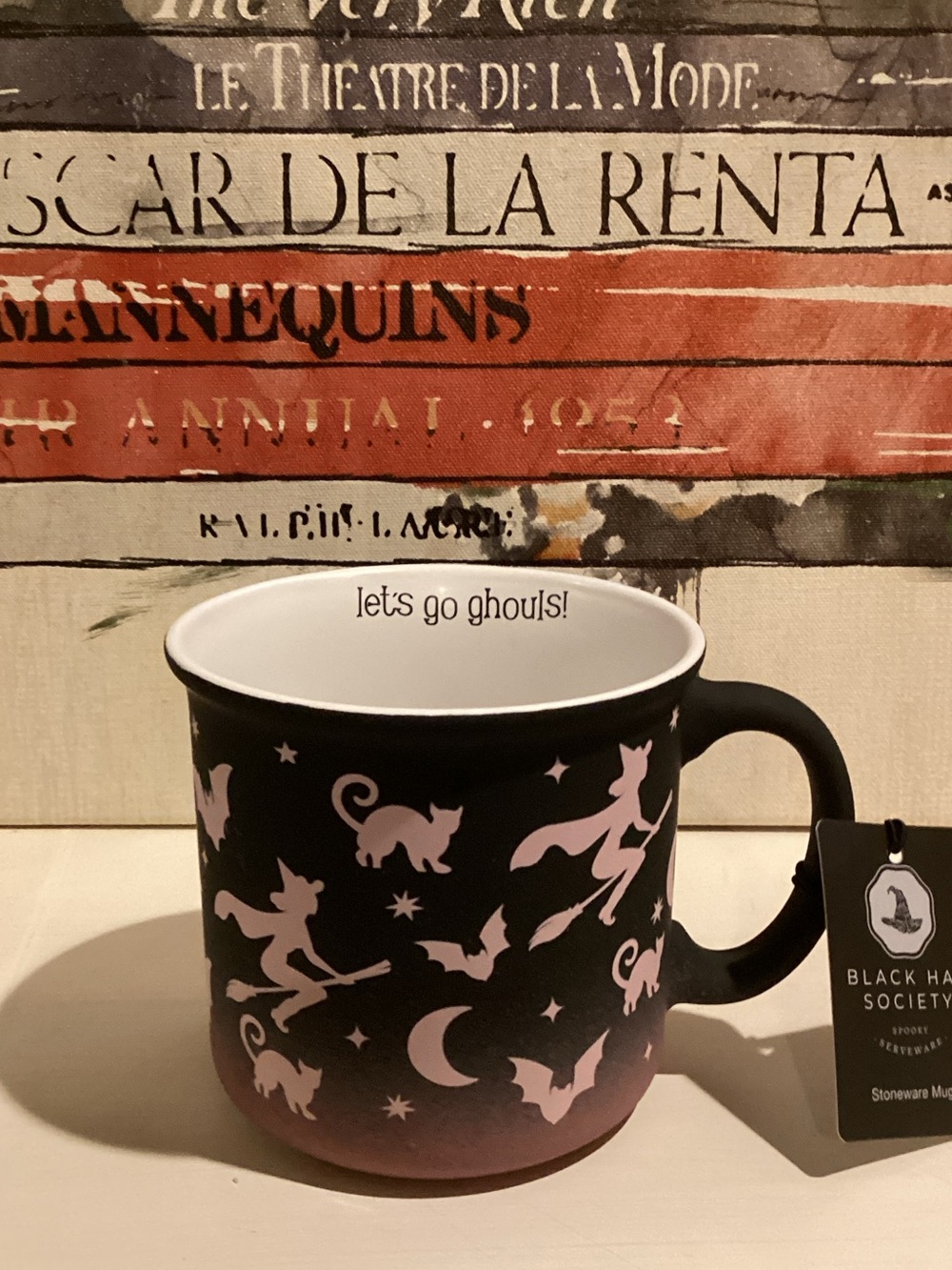 'Let's Go Ghouls' Pink on Black Halloween Mug